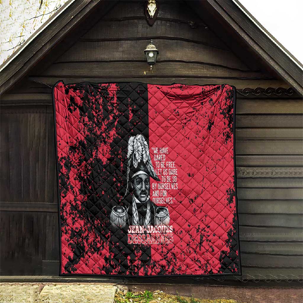 Jean-Jacques Dessalines Afro Haiti Quilt Emperor Of First Empire Grunge Style - Wonder Print Shop