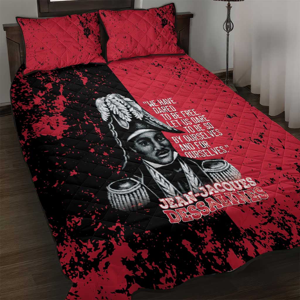 Jean-Jacques Dessalines Afro Haiti Quilt Bed Set Emperor Of First Empire Grunge Style - Wonder Print Shop