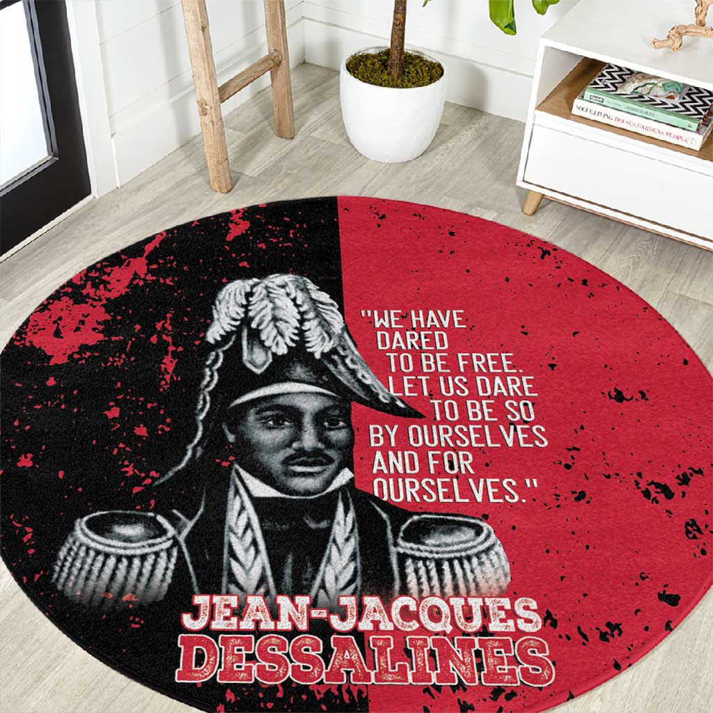 Jean-Jacques Dessalines Afro Haiti Round Carpet Emperor Of First Empire Grunge Style - Wonder Print Shop