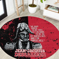 Jean-Jacques Dessalines Afro Haiti Round Carpet Emperor Of First Empire Grunge Style - Wonder Print Shop