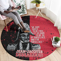 Jean-Jacques Dessalines Afro Haiti Round Carpet Emperor Of First Empire Grunge Style - Wonder Print Shop