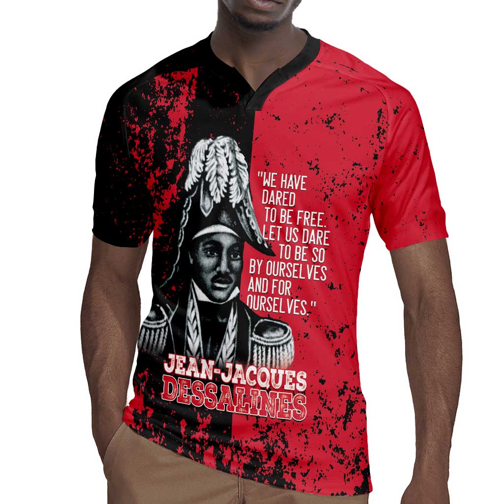 Personalized Jean-Jacques Dessalines Afro Haiti Rugby Jersey Emperor Of First Empire Grunge Style LT14