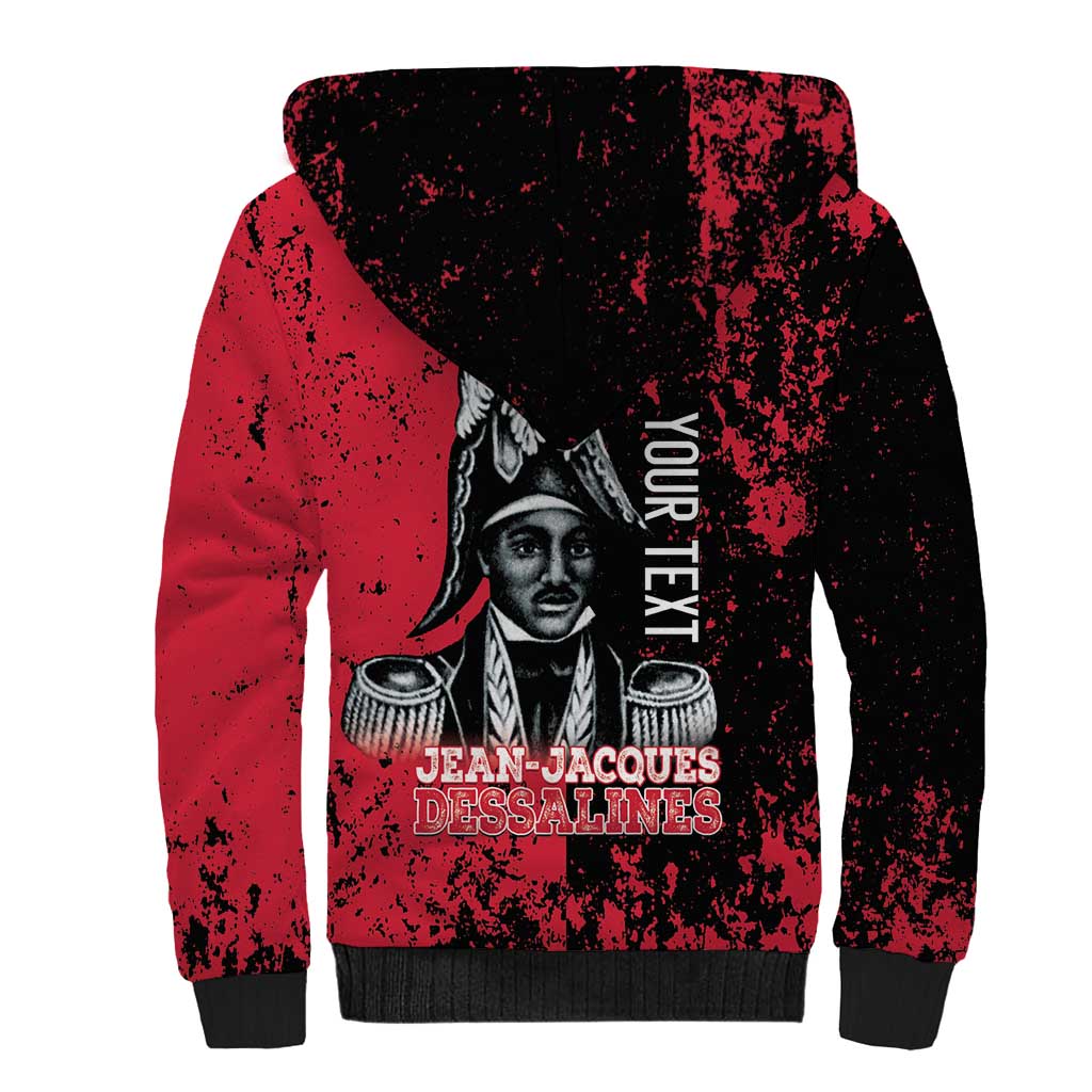 Personalized Jean-Jacques Dessalines Afro Haiti Sherpa Hoodie Emperor Of First Empire Grunge Style - Wonder Print Shop