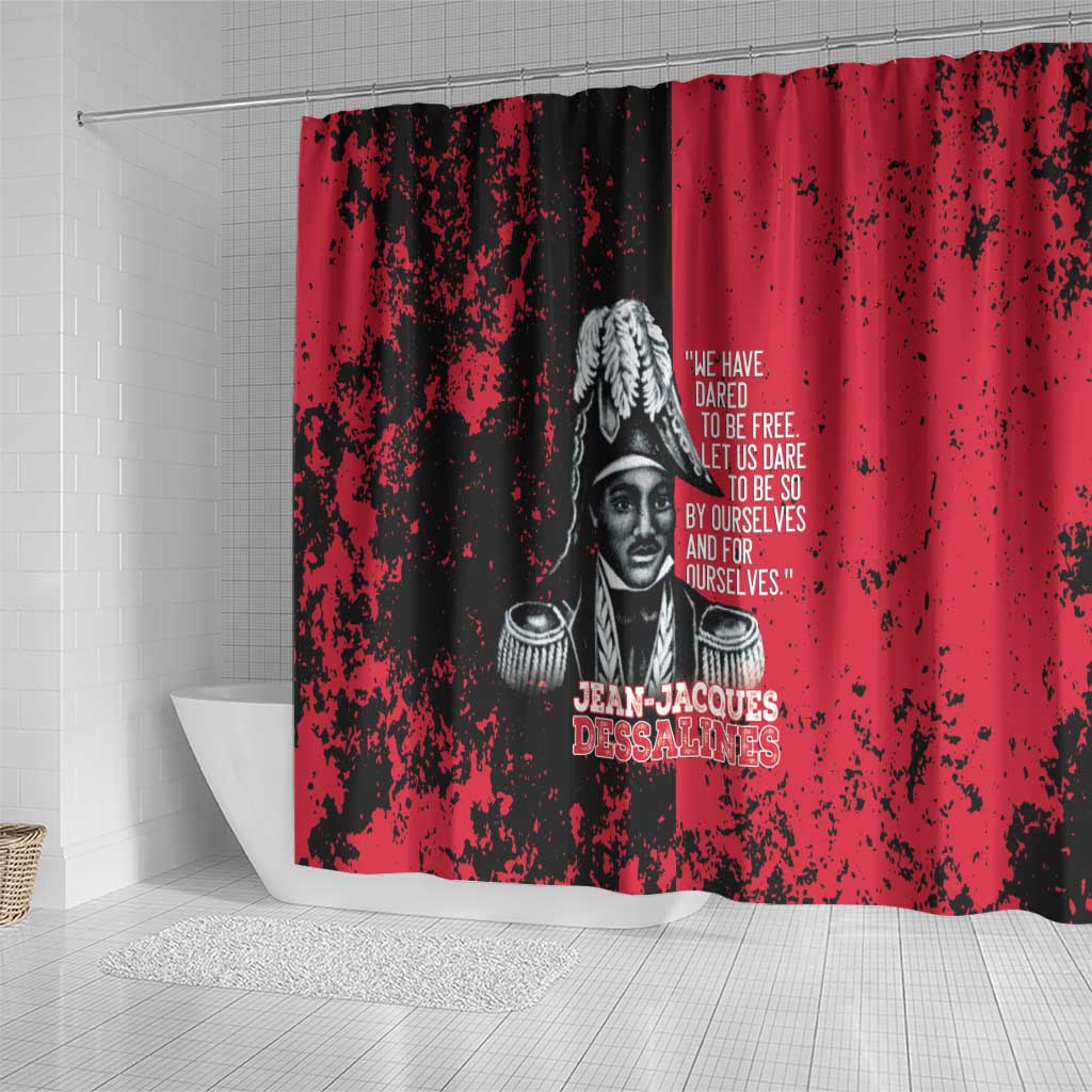 Jean-Jacques Dessalines Afro Haiti Shower Curtain Emperor Of First Empire Grunge Style - Wonder Print Shop