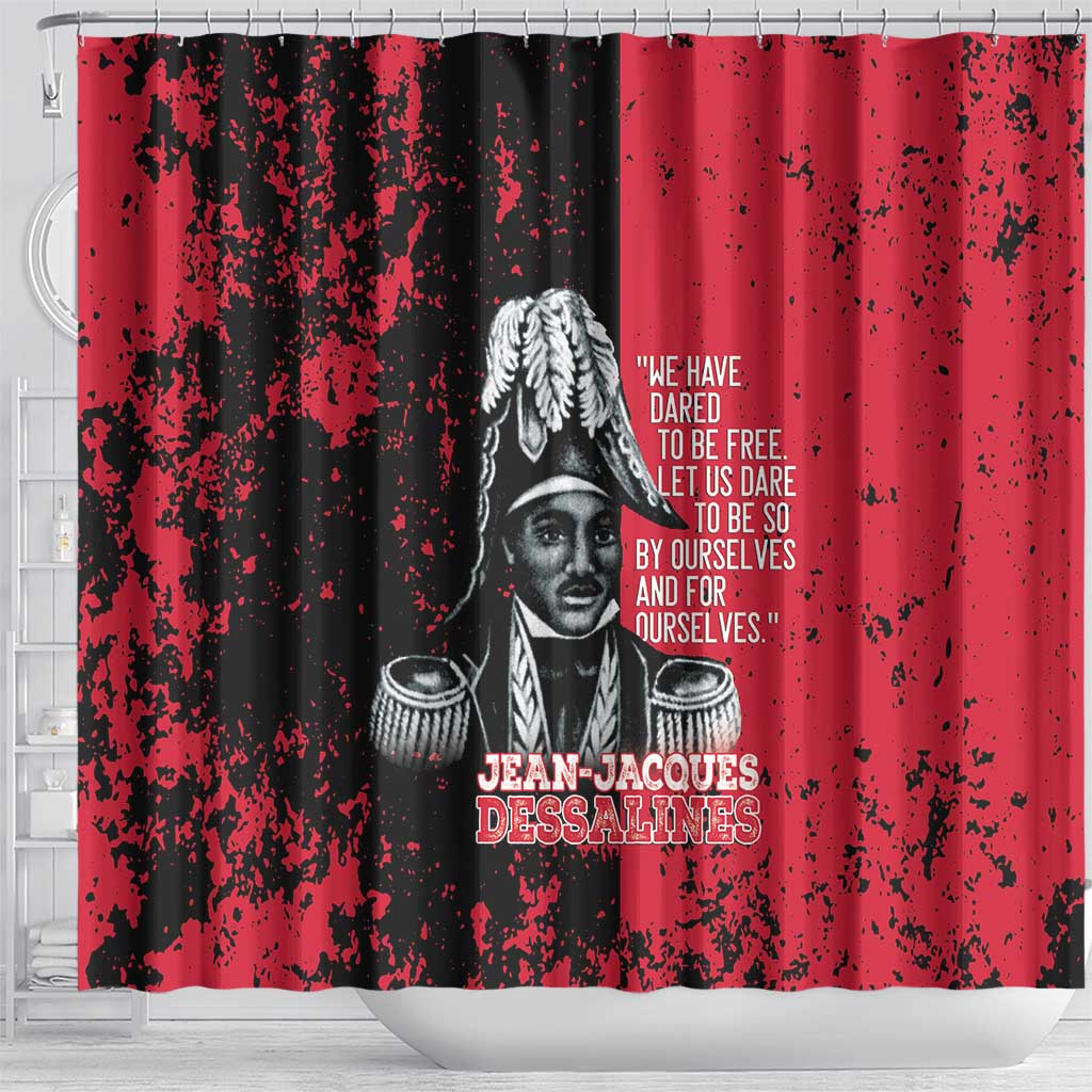 Jean-Jacques Dessalines Afro Haiti Shower Curtain Emperor Of First Empire Grunge Style - Wonder Print Shop