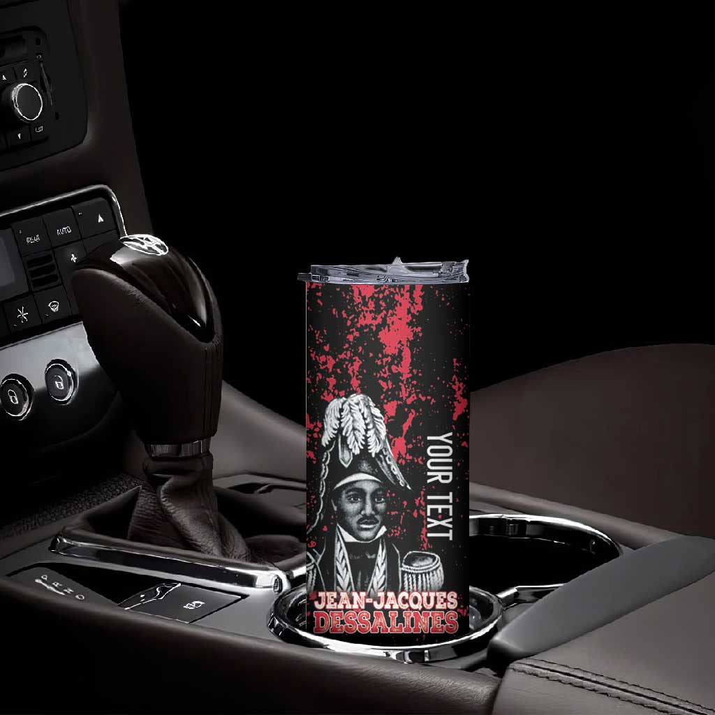 Personalized Jean-Jacques Dessalines Afro Haiti Skinny Tumbler Emperor Of First Empire Grunge Style - Wonder Print Shop