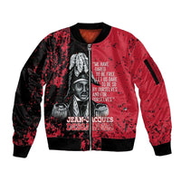 Personalized Jean-Jacques Dessalines Afro Haiti Sleeve Zip Bomber Jacket Emperor Of First Empire Grunge Style - Wonder Print Shop