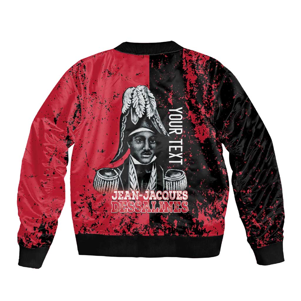 Personalized Jean-Jacques Dessalines Afro Haiti Sleeve Zip Bomber Jacket Emperor Of First Empire Grunge Style - Wonder Print Shop