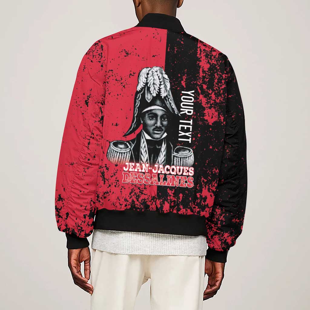 Personalized Jean-Jacques Dessalines Afro Haiti Sleeve Zip Bomber Jacket Emperor Of First Empire Grunge Style - Wonder Print Shop