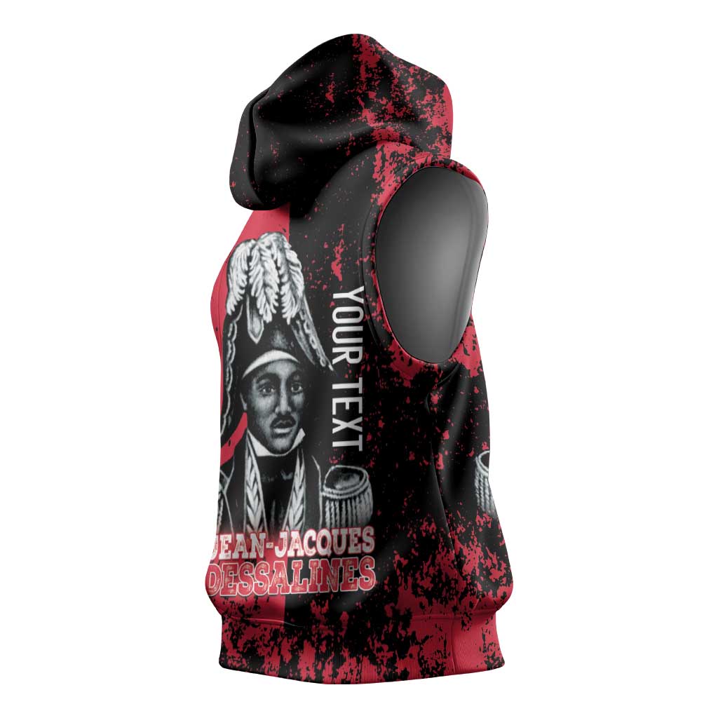 Personalized Jean-Jacques Dessalines Afro Haiti Sleeveless Hoodie Emperor Of First Empire Grunge Style - Wonder Print Shop