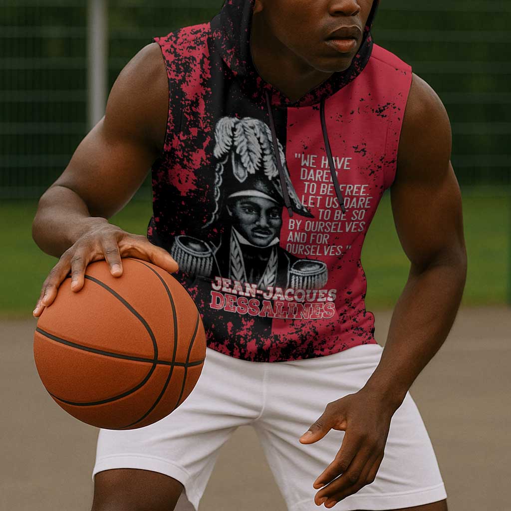 Personalized Jean-Jacques Dessalines Afro Haiti Sleeveless Hoodie Emperor Of First Empire Grunge Style - Wonder Print Shop