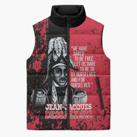 Personalized Jean-Jacques Dessalines Afro Haiti Sleeveless Puffer Jacket Emperor Of First Empire Grunge Style - Wonder Print Shop