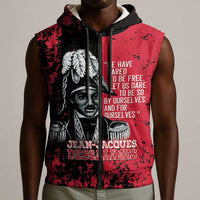 Personalized Jean-Jacques Dessalines Afro Haiti Sleeveless Zip Hoodie Emperor Of First Empire Grunge Style - Wonder Print Shop