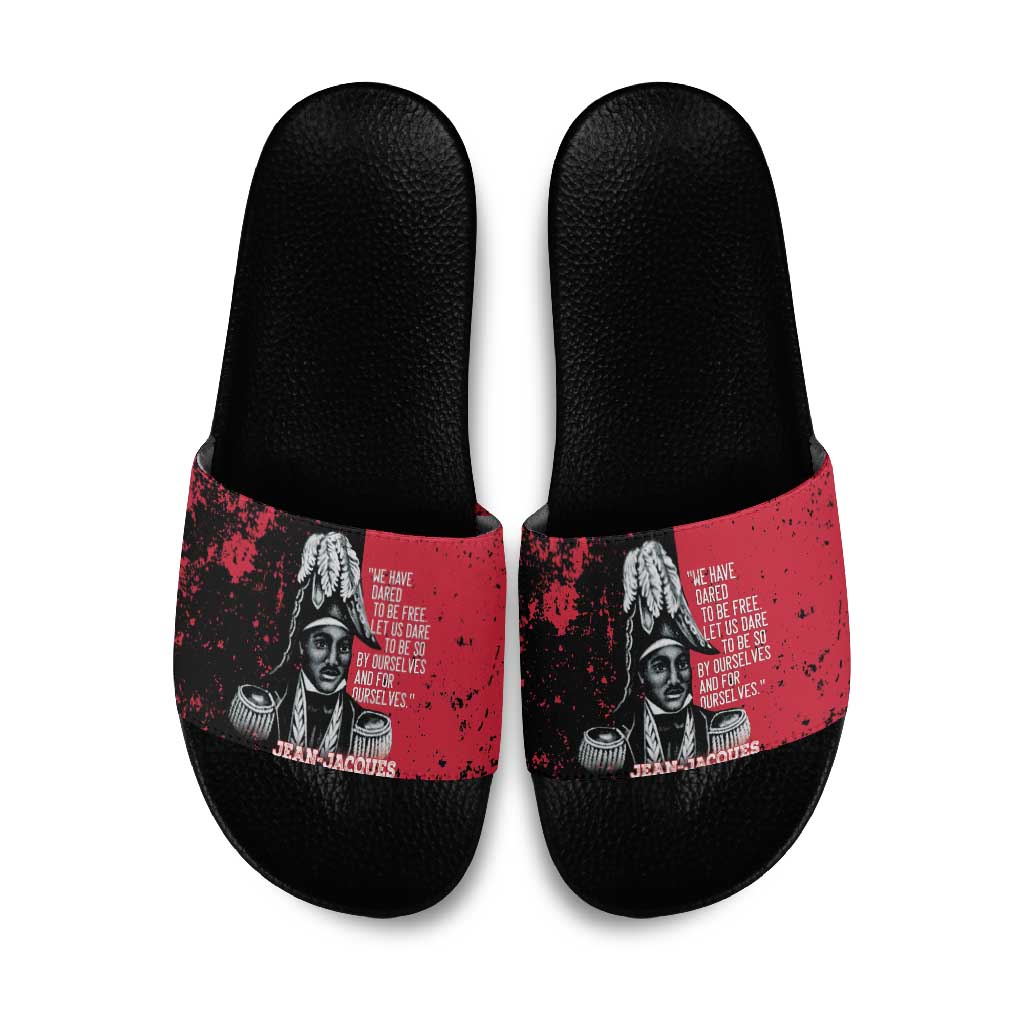 Jean-Jacques Dessalines Afro Haiti Slide Sandals Emperor Of First Empire Grunge Style - Wonder Print Shop