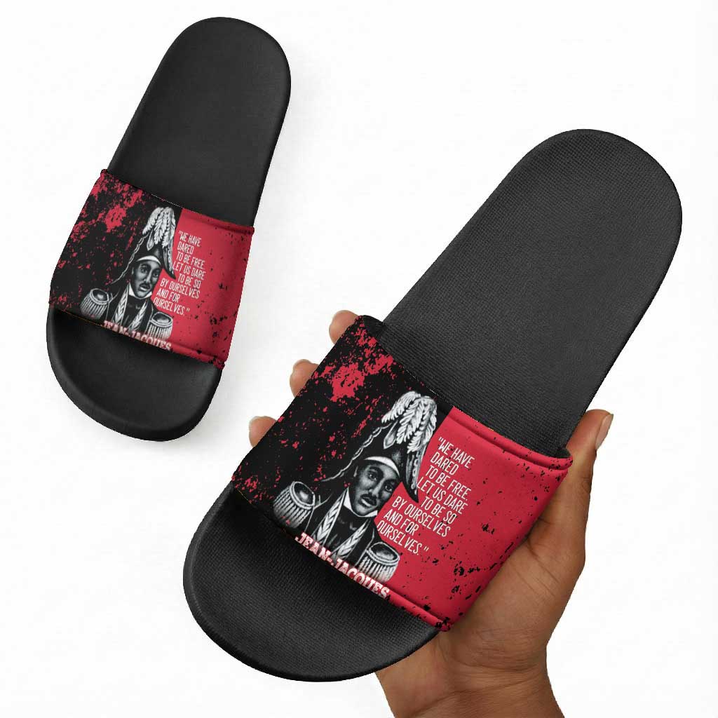 Jean-Jacques Dessalines Afro Haiti Slide Sandals Emperor Of First Empire Grunge Style - Wonder Print Shop