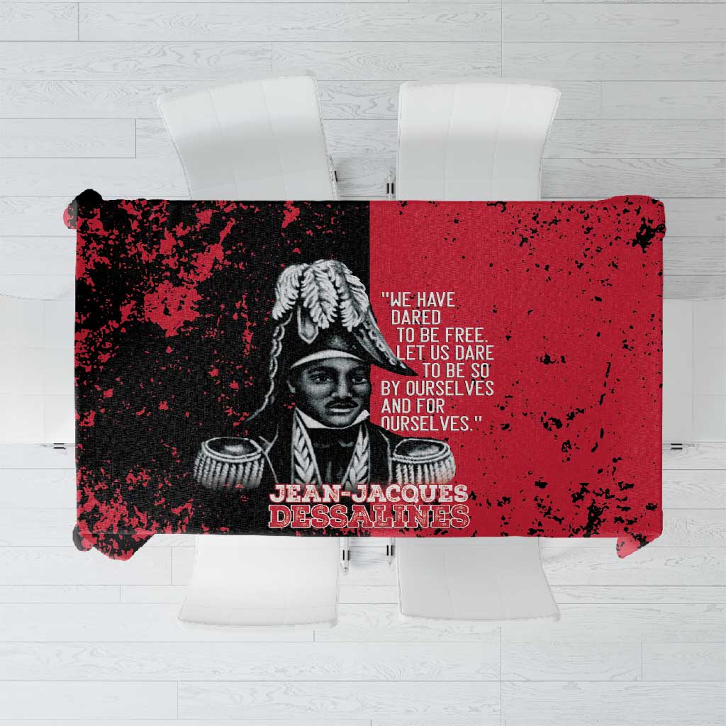 Jean-Jacques Dessalines Afro Haiti Tablecloth Emperor Of First Empire Grunge Style - Wonder Print Shop