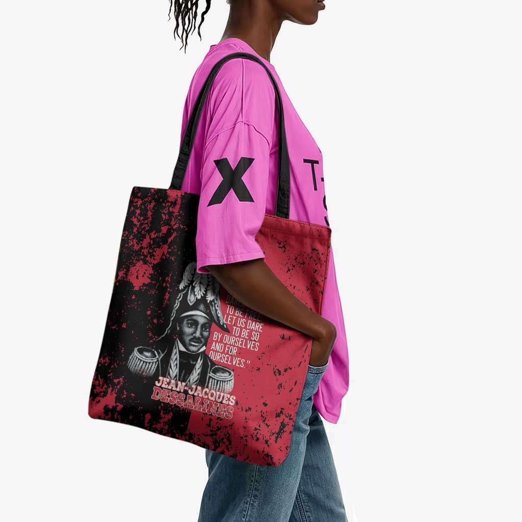 Jean-Jacques Dessalines Afro Haiti Tote Bag Emperor Of First Empire Grunge Style - Wonder Print Shop
