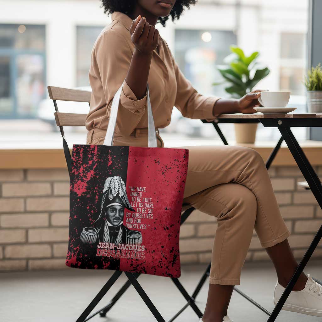Jean-Jacques Dessalines Afro Haiti Tote Bag Emperor Of First Empire Grunge Style - Wonder Print Shop