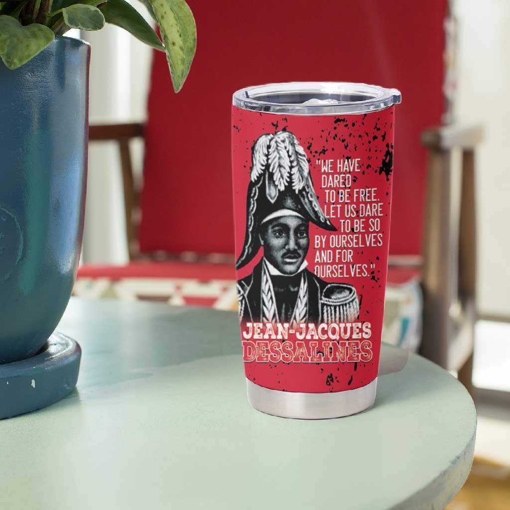 Personalized Jean-Jacques Dessalines Afro Haiti Tumbler Cup Emperor Of First Empire Grunge Style - Wonder Print Shop