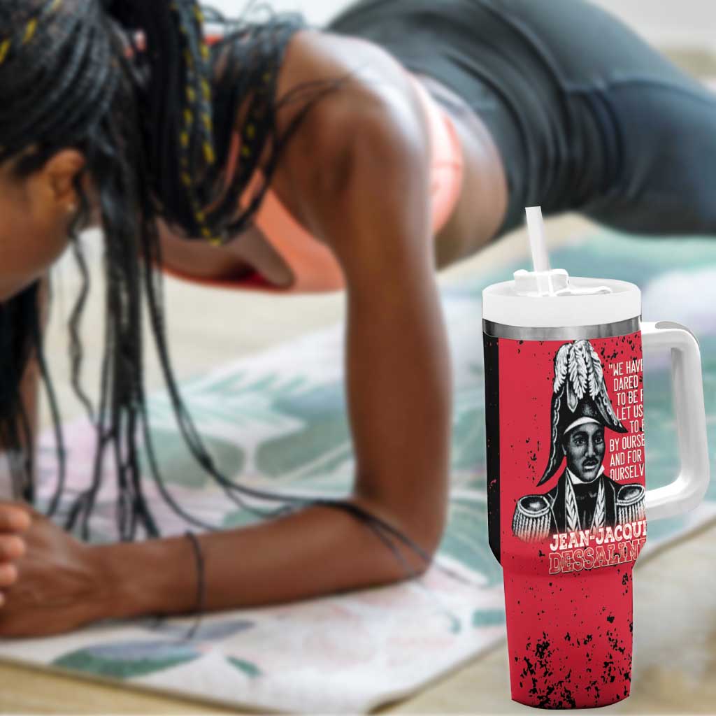 Personalized Jean-Jacques Dessalines Afro Haiti Tumbler With Handle Emperor Of First Empire Grunge Style - Wonder Print Shop