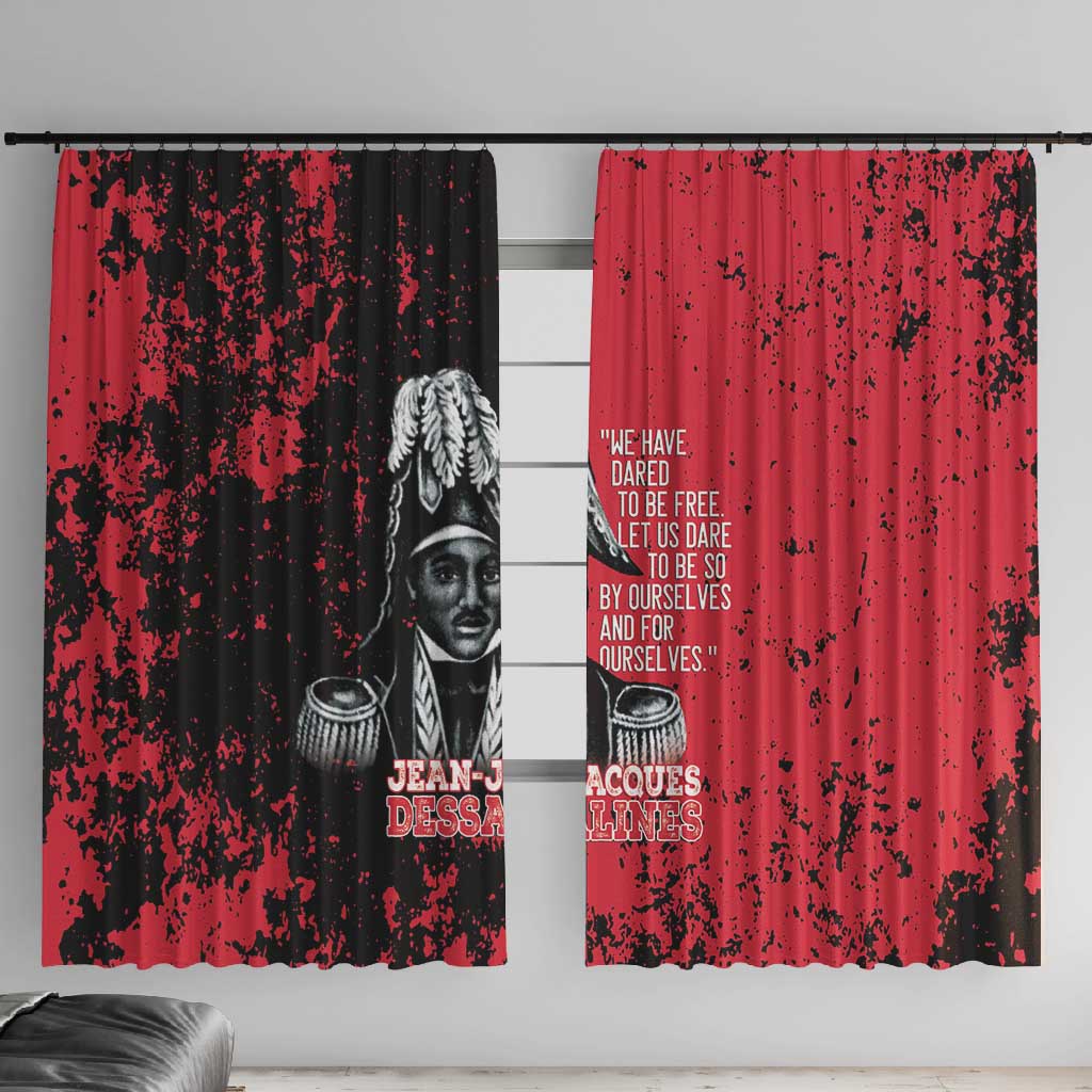 Jean-Jacques Dessalines Afro Haiti Window Curtain Emperor Of First Empire Grunge Style - Wonder Print Shop