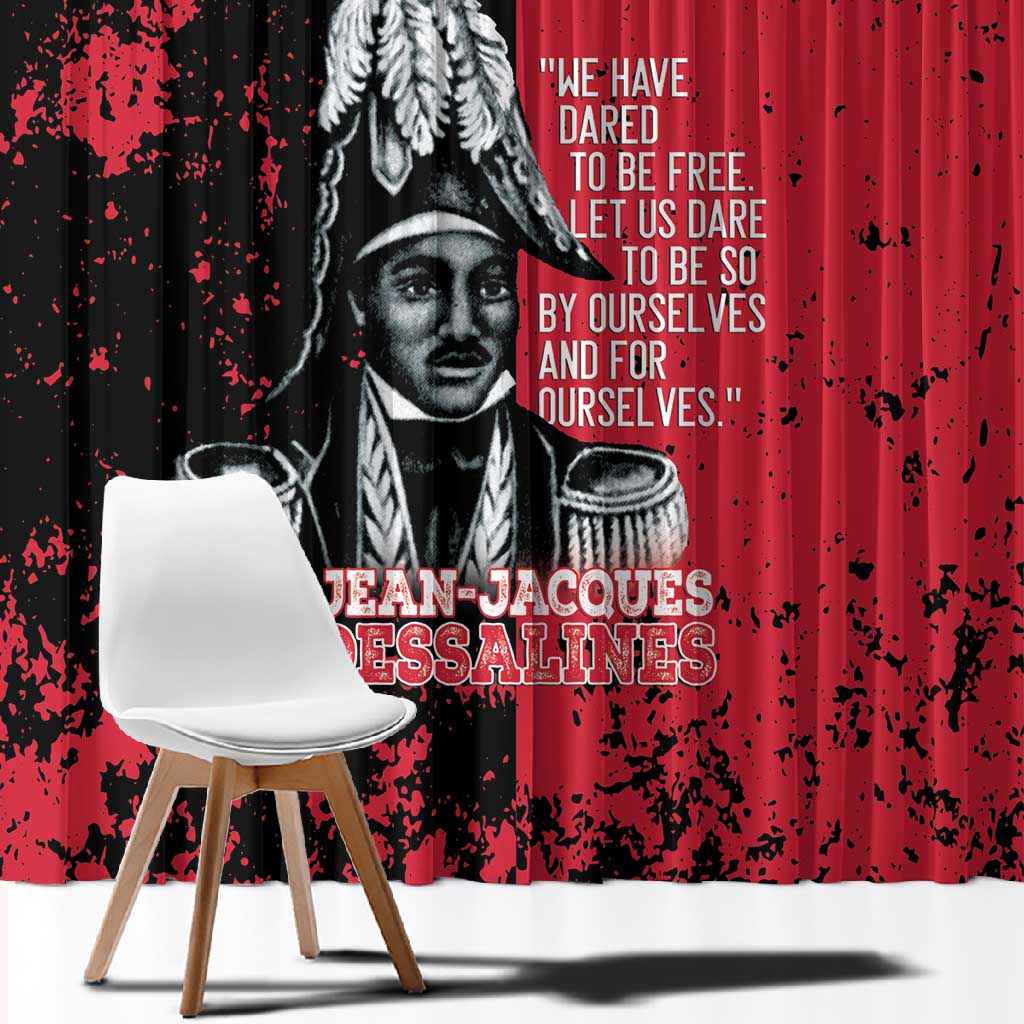 Jean-Jacques Dessalines Afro Haiti Window Curtain Emperor Of First Empire Grunge Style - Wonder Print Shop