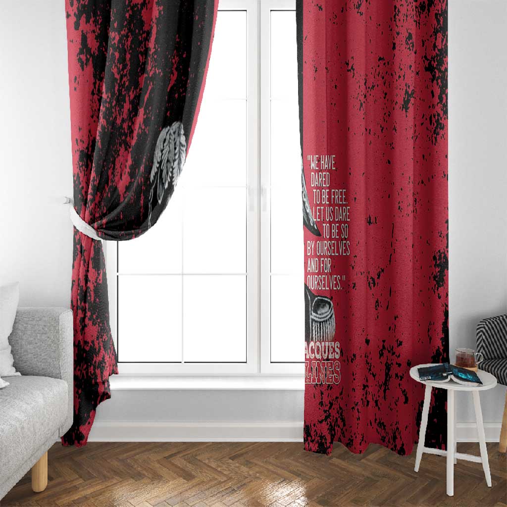 Jean-Jacques Dessalines Afro Haiti Window Curtain Emperor Of First Empire Grunge Style - Wonder Print Shop
