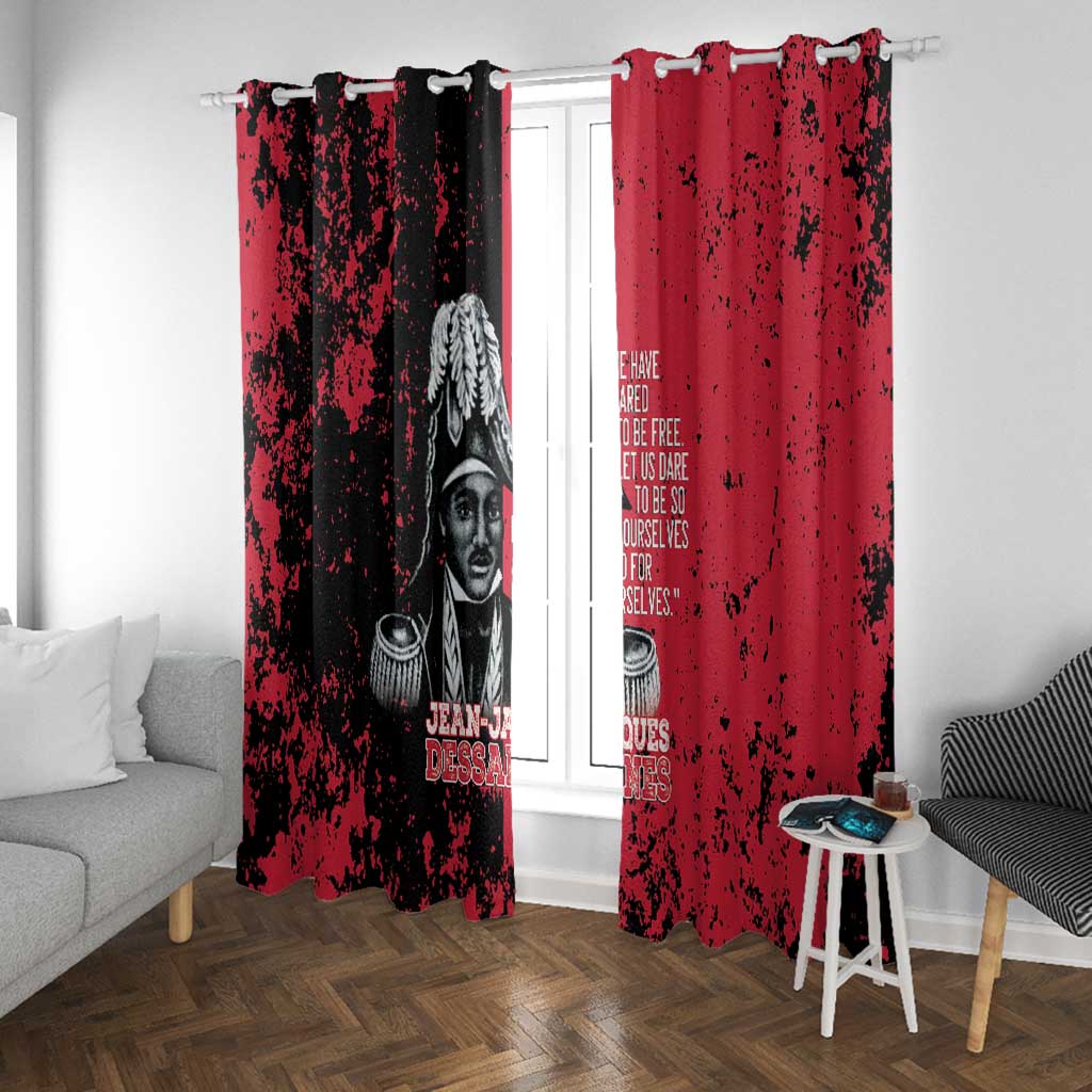 Jean-Jacques Dessalines Afro Haiti Window Curtain Emperor Of First Empire Grunge Style - Wonder Print Shop