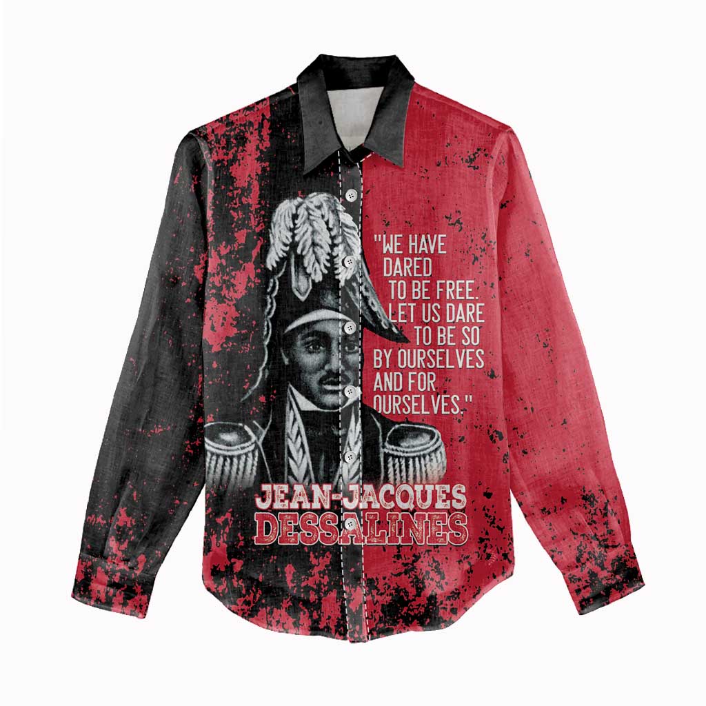 Personalized Jean-Jacques Dessalines Afro Haiti Women Casual Shirt Emperor Of First Empire Grunge Style - Wonder Print Shop