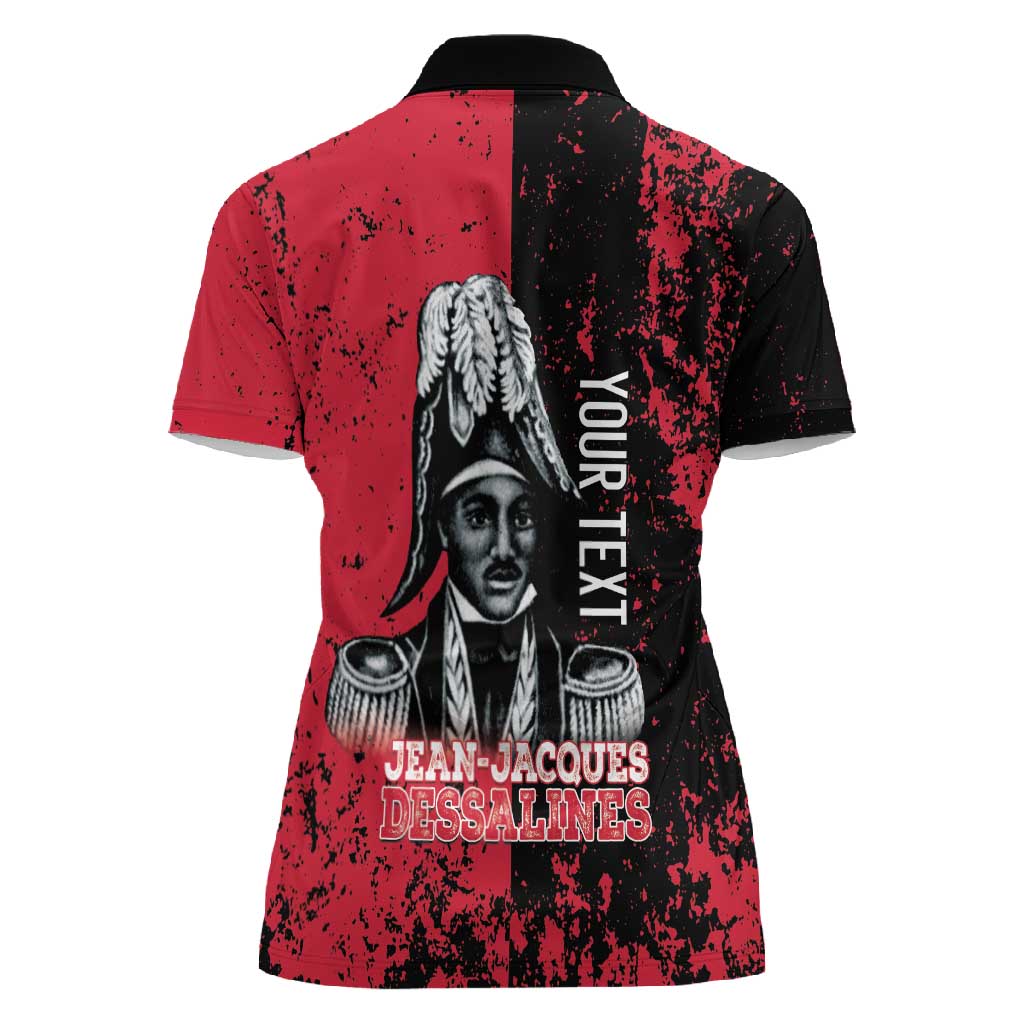 Personalized Jean-Jacques Dessalines Afro Haiti Women Polo Shirt Emperor Of First Empire Grunge Style LT14