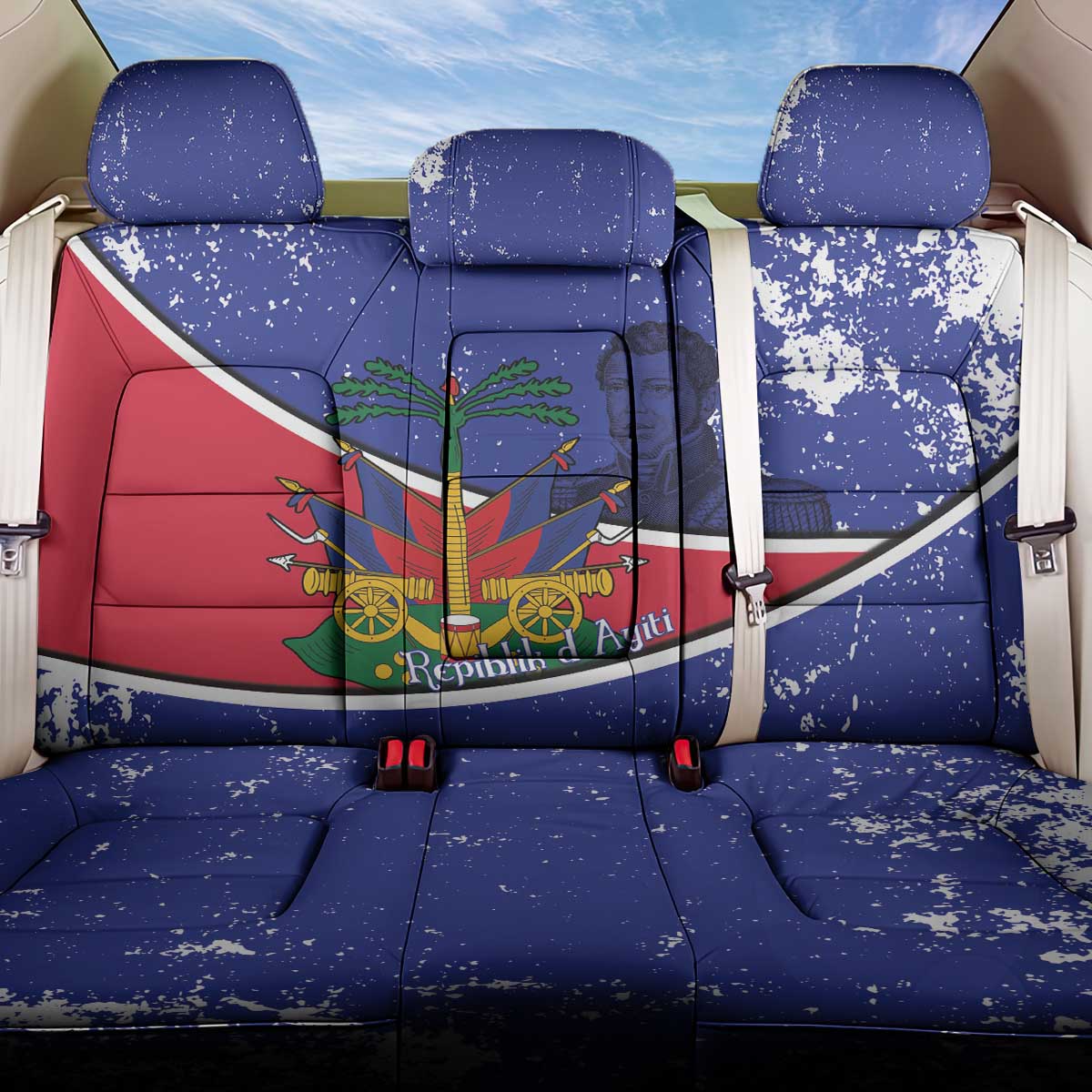 Republic of Haiti 1806-1820 Back Car Seat Cover Alexandre Petion With Coat Of Arms - Wonder Print Shop