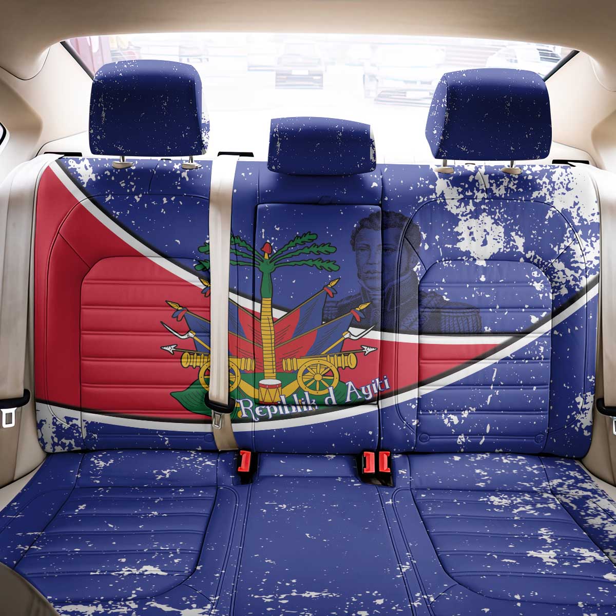 Republic of Haiti 1806-1820 Back Car Seat Cover Alexandre Petion With Coat Of Arms - Wonder Print Shop