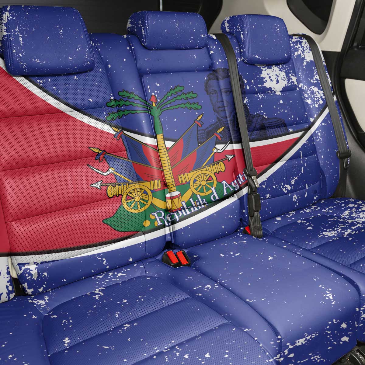 Republic of Haiti 1806-1820 Back Car Seat Cover Alexandre Petion With Coat Of Arms - Wonder Print Shop