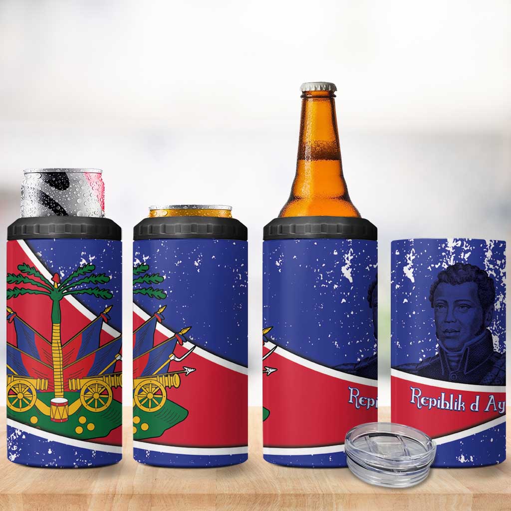 Republic of Haiti 1806-1820 4 in 1 Can Cooler Tumbler Alexandre Petion With Coat Of Arms - Wonder Print Shop