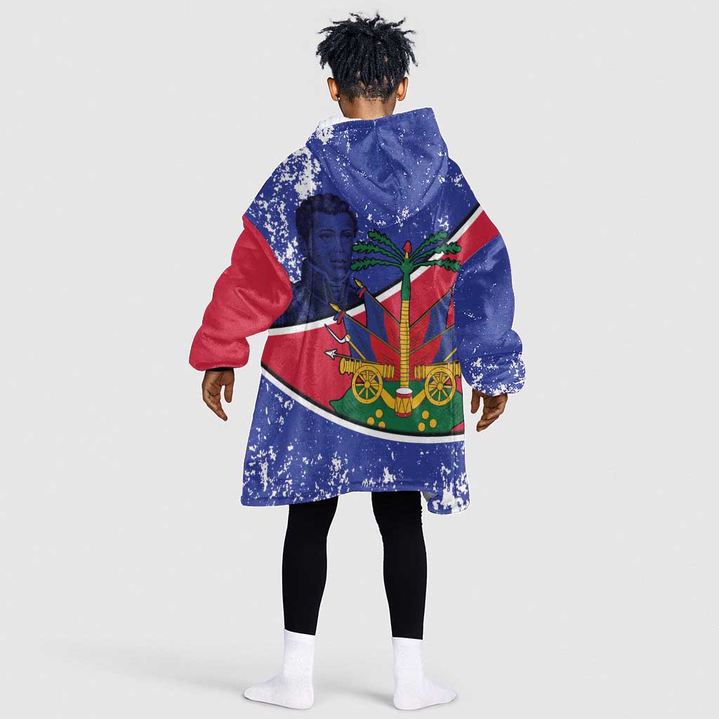 Republic of Haiti 1806-1820 Kid Wearable Blanket Hoodie Alexandre Petion With Coat Of Arms - Wonder Print Shop