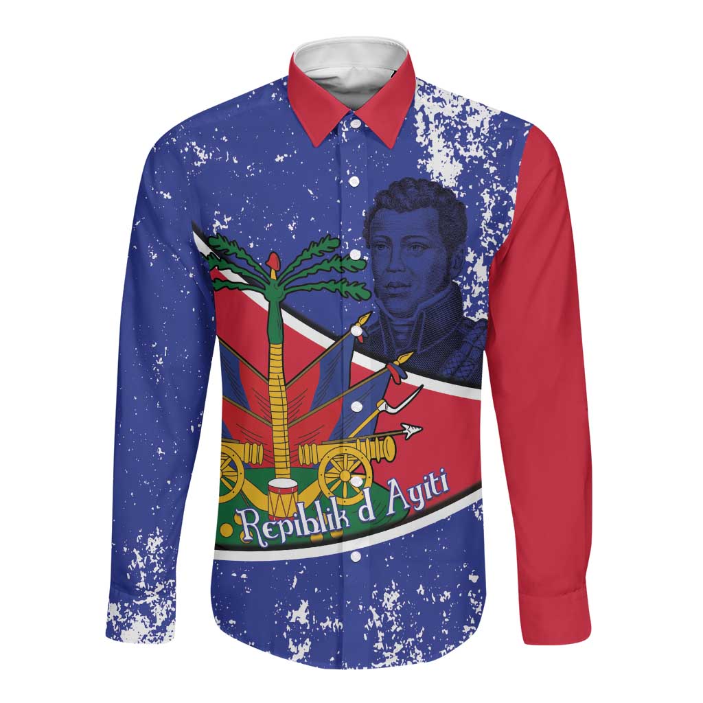 Republic of Haiti 1806-1820 Long Sleeve Button Shirt Alexandre Petion With Coat Of Arms - Wonder Print Shop