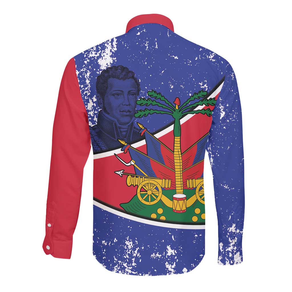 Republic of Haiti 1806-1820 Long Sleeve Button Shirt Alexandre Petion With Coat Of Arms - Wonder Print Shop