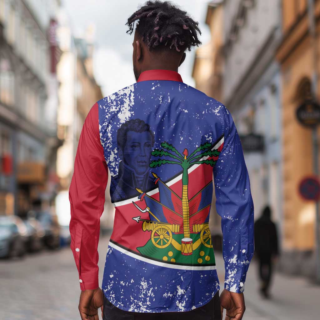 Republic of Haiti 1806-1820 Long Sleeve Button Shirt Alexandre Petion With Coat Of Arms - Wonder Print Shop