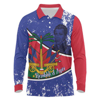 Republic of Haiti 1806-1820 Long Sleeve Polo Shirt Alexandre Petion With Coat Of Arms - Wonder Print Shop