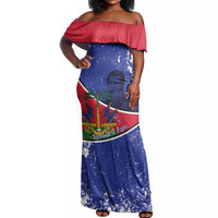 Republic of Haiti 1806-1820 Off Shoulder Maxi Dress Alexandre Petion With Coat Of Arms - Wonder Print Shop