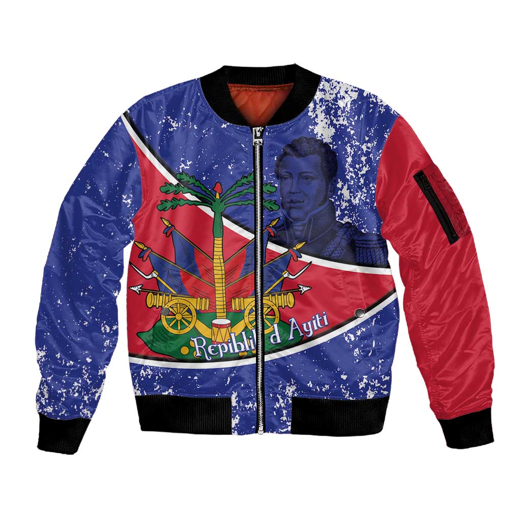 Republic of Haiti 1806-1820 Sleeve Zip Bomber Jacket Alexandre Petion With Coat Of Arms - Wonder Print Shop
