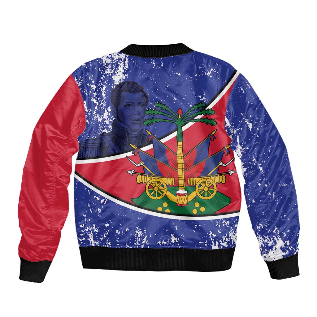 Republic of Haiti 1806-1820 Sleeve Zip Bomber Jacket Alexandre Petion With Coat Of Arms - Wonder Print Shop