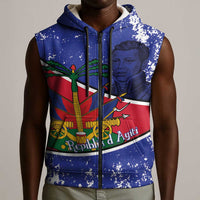 Republic of Haiti 1806-1820 Sleeveless Zip Hoodie Alexandre Petion With Coat Of Arms - Wonder Print Shop