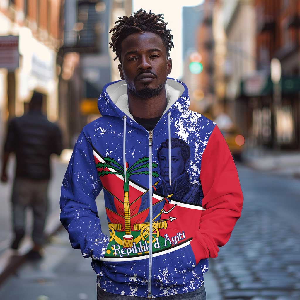 Republic of Haiti 1806-1820 Zip Hoodie Alexandre Petion With Coat Of Arms - Wonder Print Shop