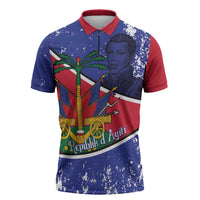 Republic of Haiti 1806-1820 Zipper Polo Shirt Alexandre Petion With Coat Of Arms - Wonder Print Shop