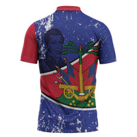 Republic of Haiti 1806-1820 Zipper Polo Shirt Alexandre Petion With Coat Of Arms - Wonder Print Shop