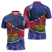 Republic of Haiti 1806-1820 Zipper Polo Shirt Alexandre Petion With Coat Of Arms - Wonder Print Shop