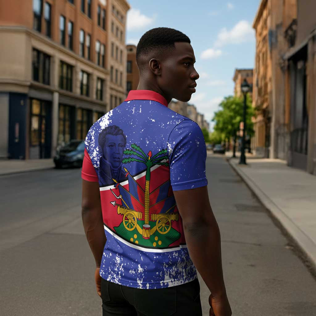 Republic of Haiti 1806-1820 Zipper Polo Shirt Alexandre Petion With Coat Of Arms - Wonder Print Shop