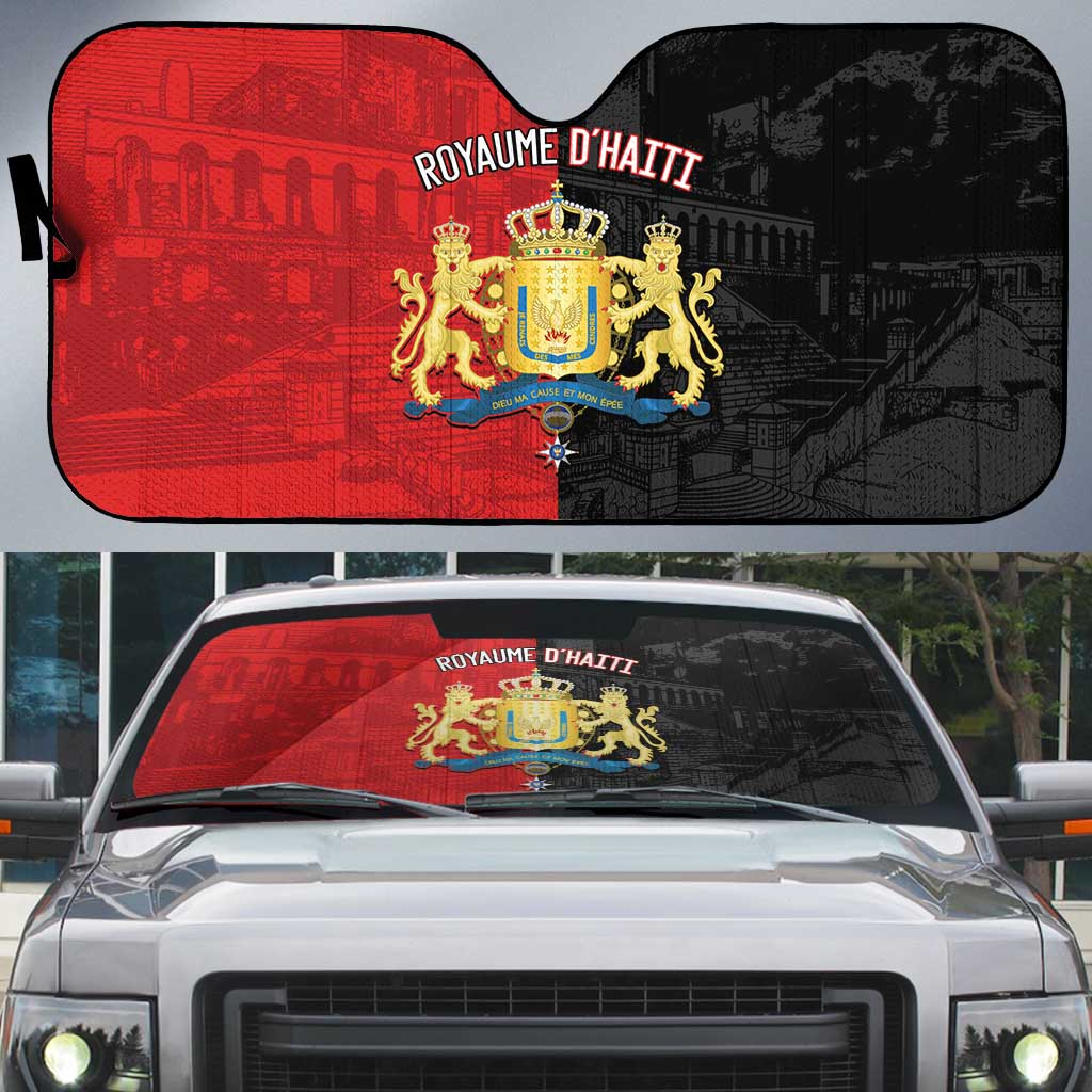 Kingdom of Haiti Auto Sun Shade Sans-Souci Palace Flag Style - Wonder Print Shop