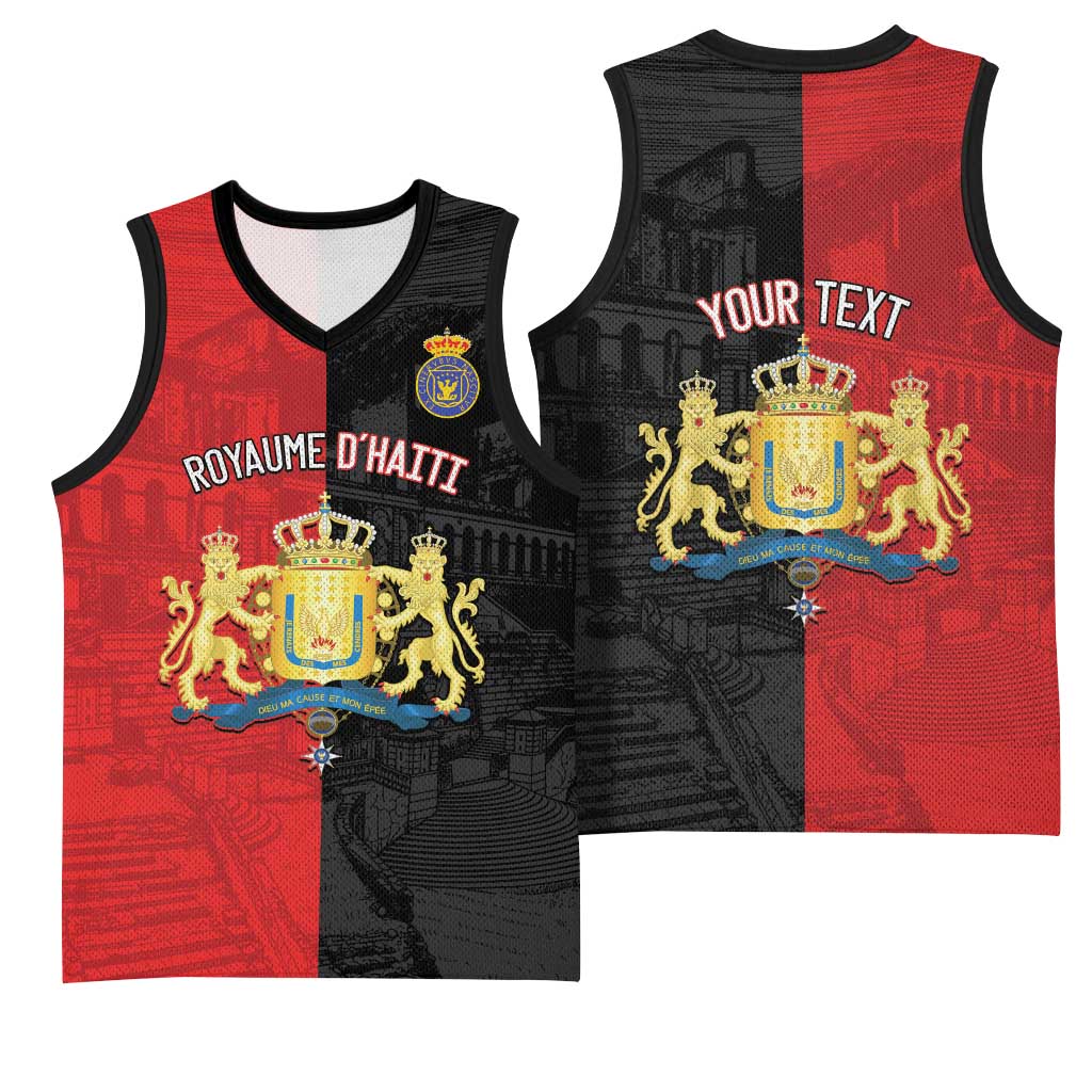 Personalized Kingdom of Haiti Basketball Jersey Sans-Souci Palace Flag Style - Wonder Print Shop